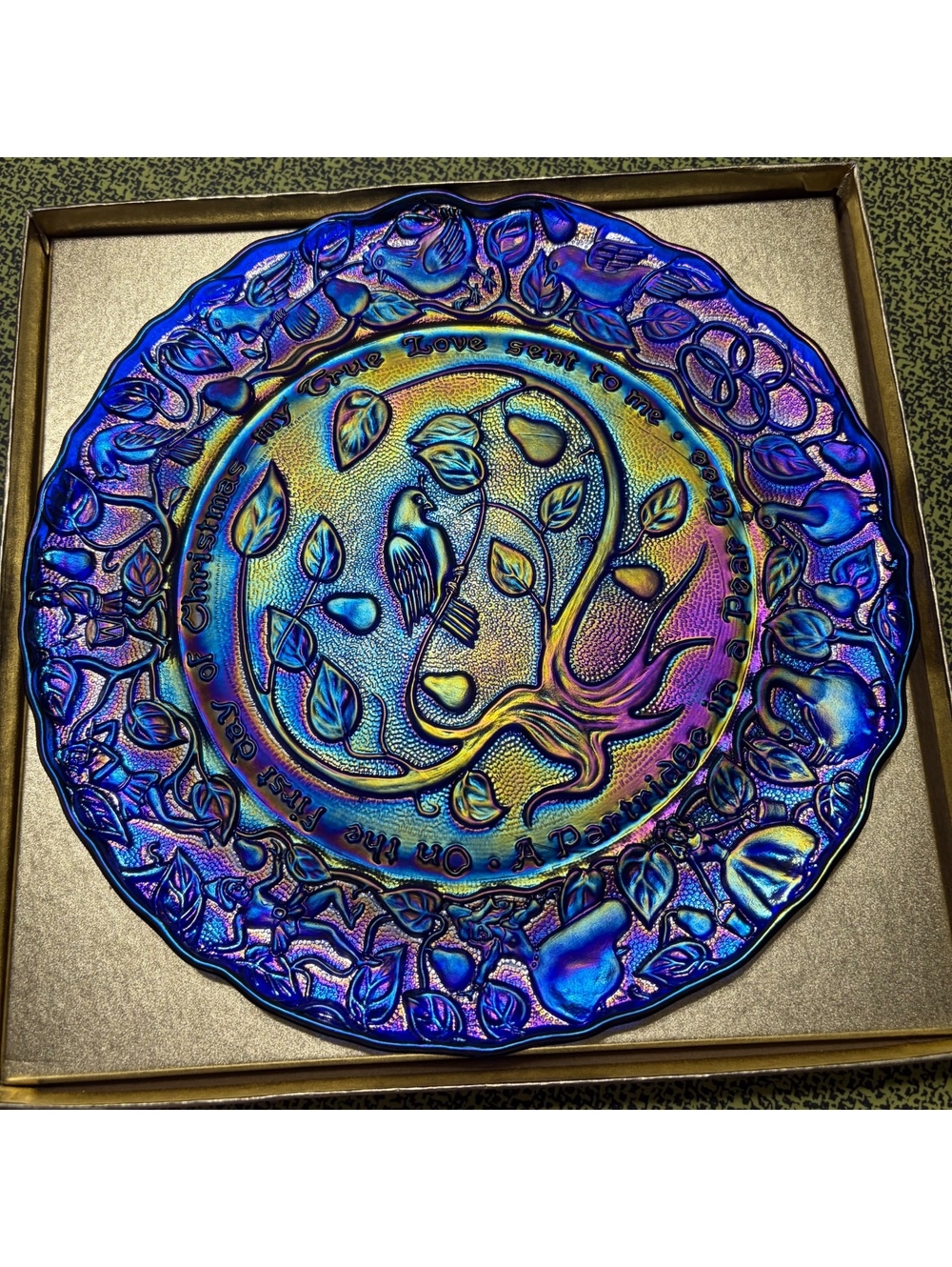 Imperial 1st day of Christmas carnival glass collectors plate